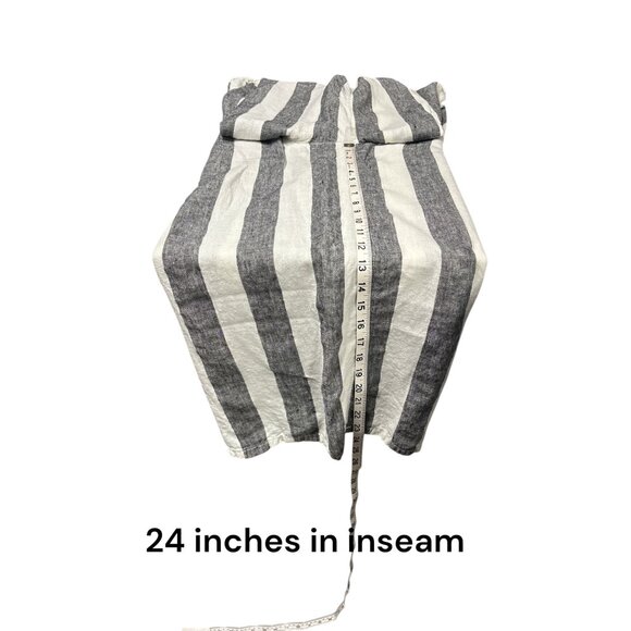 Christian Siriano Striped Linen Pants XL Black & White Comfortable Lightweight - Picture 6 of 7